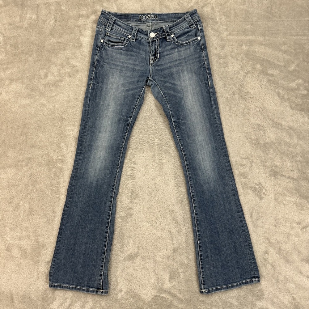 Rock & Roll‎ Cowgirl Jeans Womens W28 L32 Blue Bootcut Low Rise Western Stretch
